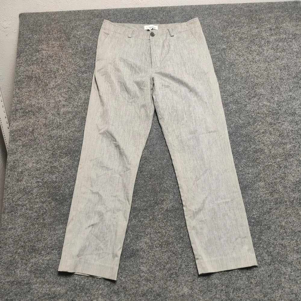 Calvin Klein Dress Pants Mens 32x30 Gray Wool Blend Stretch Flat Front